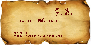 Fridrich Mínea névjegykártya